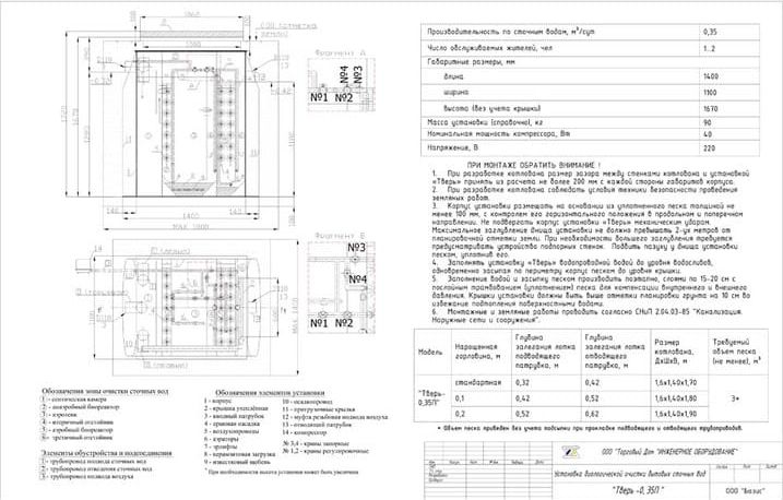 Схема монтажа Тверь-0,35П